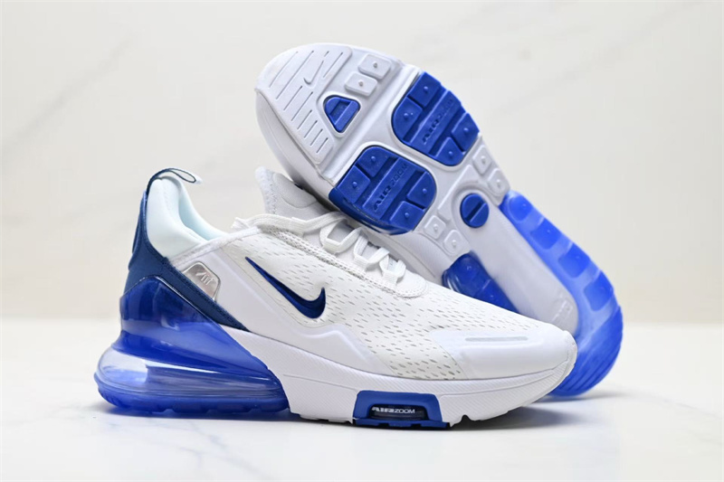 Women's Hot sale Running weapon Air Max 270 White/Royal Shoes 095